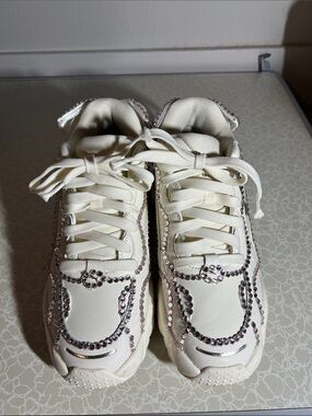 Puma custom Embellished Ivory Women's Fashion Sneakers